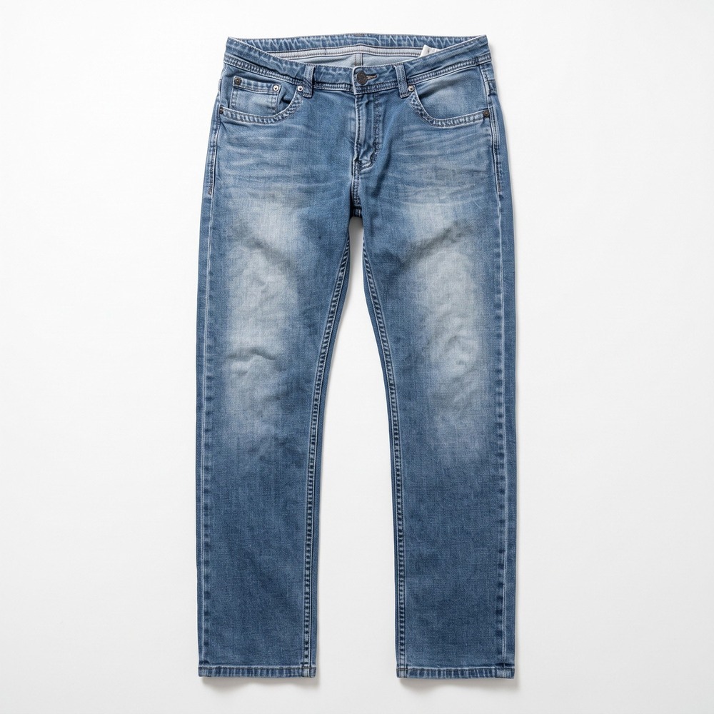 Armani Jeans 36 Light Wash Blue Straight Leg Low Waist Button Fly Denim